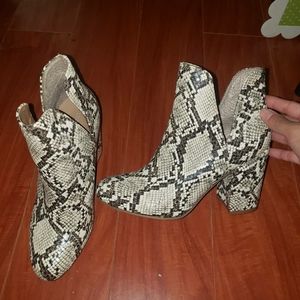 Snake print boots
